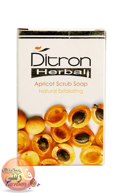 صابون زردآلو اسکراپ ديترون Ditron وزن 110 گرم پوست صابون روغن هسته زردآلو ديترون