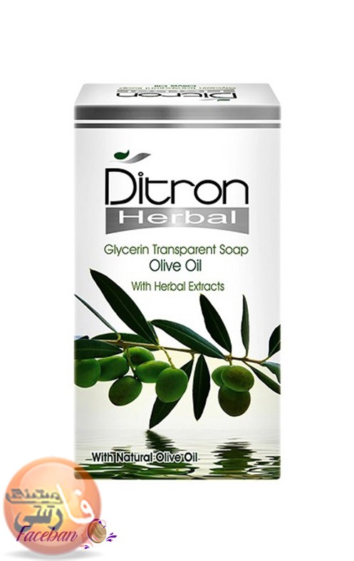 صابون زيتون ديترون Ditron وزن 110 گرم پوست روغن زيتون گليسيرين صابون ديترون