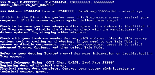 صفحه آبی ویندوز دلیل هنگ کردن سیستم عامل ویندوز blue screen of dead هنگ کردن سیستم از کار افتادن ماوس و کی برد