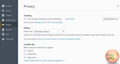 تاریخچه-مرورگر-فایرفاکس-نحوه-پاک-کردن-Hsitory-از-مرورگر-فایرفاکس-clear-history-firefox-منوی-های-فایرفاکس
