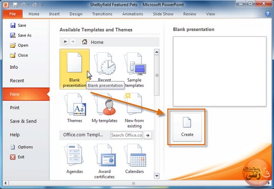 ساخت یک فایل پاورپوینت Powerpoint