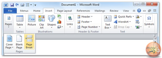 منوی-Insert-تب-Text-گزینه-Text-Box-گزینه-Quick-Parts-گزینه-WordArt-گزینه-Drop-Cap-گزینه-Signature-Line-گزینه-Date-&-Time-گزینه-Object-منوی-Insert-تب-Symbols-گزینه-Symbol-منوی-اینسرت