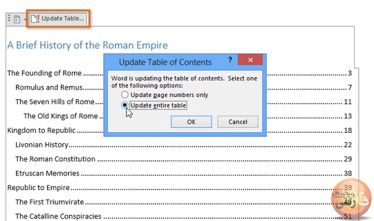 فهرست-کردن-مطالب-یا-عناوین-پایان-نامه-بصورت-خودکار-فهرست-پایان-نامه-بهم-ریختگی-فهرست-فهرست-خودکار-منوی-Refrences-تب-Table-of-Contents-پایان-نامه-Update-Table-فهرست-گذاری