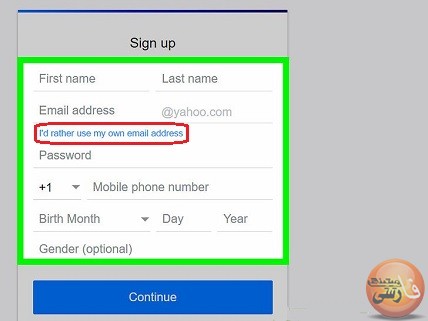 معنی فارسی سوالات امنیتی در ساخت اکانت ایمیل yahoo