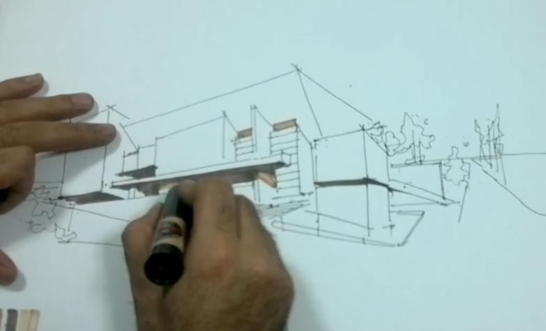 آموزش اسکیس و راندو توسط رتبه یک کارشناسی ارشد معماری