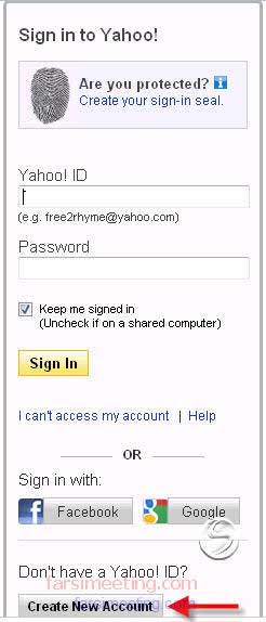 ورود به یاهو میل-ساخت اکانت یاهو-ایجاد ایمیل-moshkel sakhte email