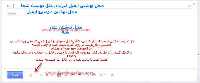 ارسال عکس از طریق ایمیل-ارسال ایمیل-ersal email-آموزش ارسال ایمیل-Amoozesh ersal email-ایمیل یاهو-اتچ کردن فایل-attach files